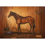 Anthea Williams/Portrait of Proud Knight/signed/oil on board,