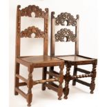 Two carved oak Yorkshire chairs,