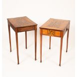 A George III mahogany and marquetry side table,