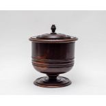 A lignum vitae wassail bowl and cover, 17th Century,