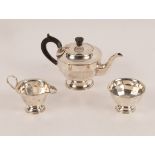 A three piece silver tea set, Viner's Ltd.