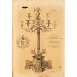 Martin after Storr & Mortimer/A Table Light with Presentation Inscription/black and white engraving,