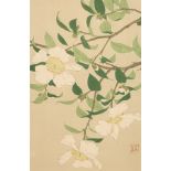Japanese School, 20th Century/Blossoms and Flowers/four woodcuts,