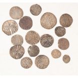 A collection of seventeen Edward I-IV silver hammered coins, to include a farthing, half groat,