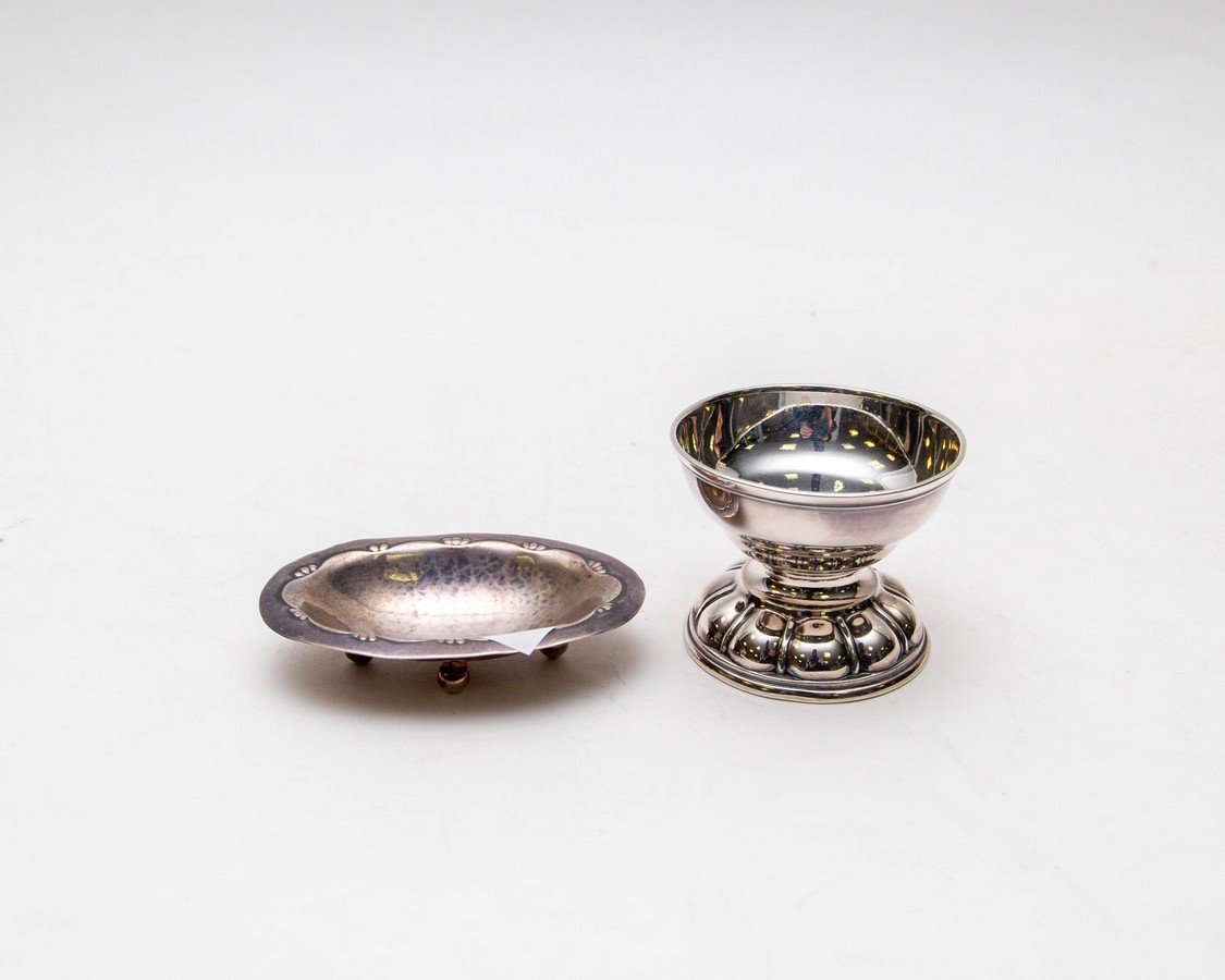 A Danish silver pedestal bowl of circular form, 6cm diameter x 5cm high,
