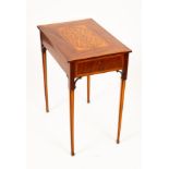 A late 19th Century mahogany and inlaid side table,