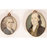 English School, late 18th Century/Portrait miniature of a Gentleman/head and shoulders,