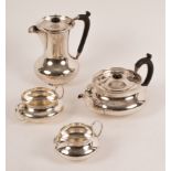 A four piece silver tea set, ES Barnsley & Co.