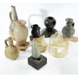 Assorted Roman and Cypriot vessels, to include a miniature bronze two handled vase, 4.