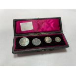 A set of Victorian Maundy money in a fitted case,