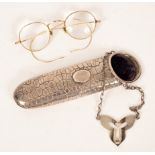 A silver mounted spectacles case, Lawrence Emanuel, Birmingham 1905,