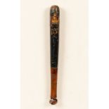 A Victorian turned wood and painted truncheon,