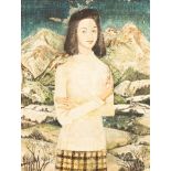 Rudolf Sauter (1895-1977)/Portrait of a Woman in Mountainous Landscape/oil on panel, 29.