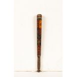 A 19th Century turned wood and painted truncheon,