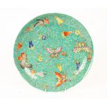 A Chinese plate decorated butterflies,