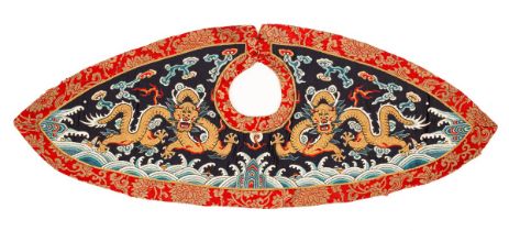 A Chinese embroidered Pi Ling collar, circa 1880,