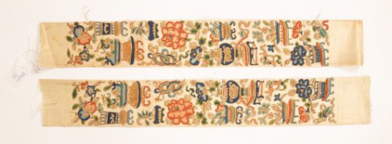 A pair of Chinese sleeve bands, circa 1880,