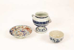 Three Chinese porcelain items, 20th Century,