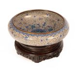 A Chinese cloisonné bowl, late 19th/early 20th Century, circular form,