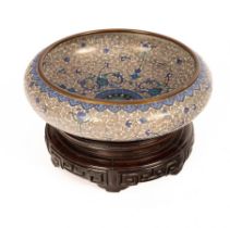 A Chinese cloisonné bowl, late 19th/early 20th Century, circular form,