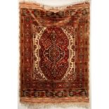 A Heriz design silk rug, mid 20th century,