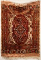 A Heriz design silk rug, mid 20th century,