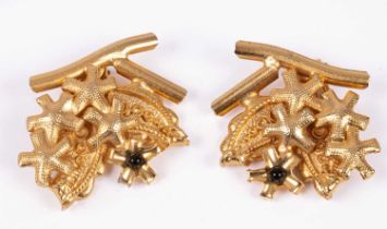 A pair of Particolari (Italian) yellow metal earrings