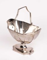 A George III silver sugar basket