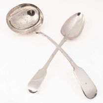 A Victorian fiddle pattern silver basting spoon