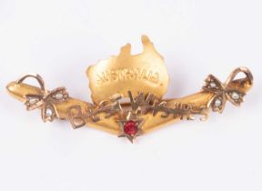 An early 20th century 9ct gold 'Australia' brooch