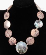 A silver and jasper necklace by Joan MacKarell