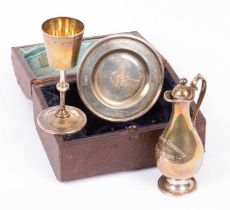 A Victorian silver travelling communion set