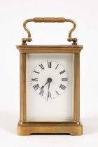 A French brass cased carriage clock