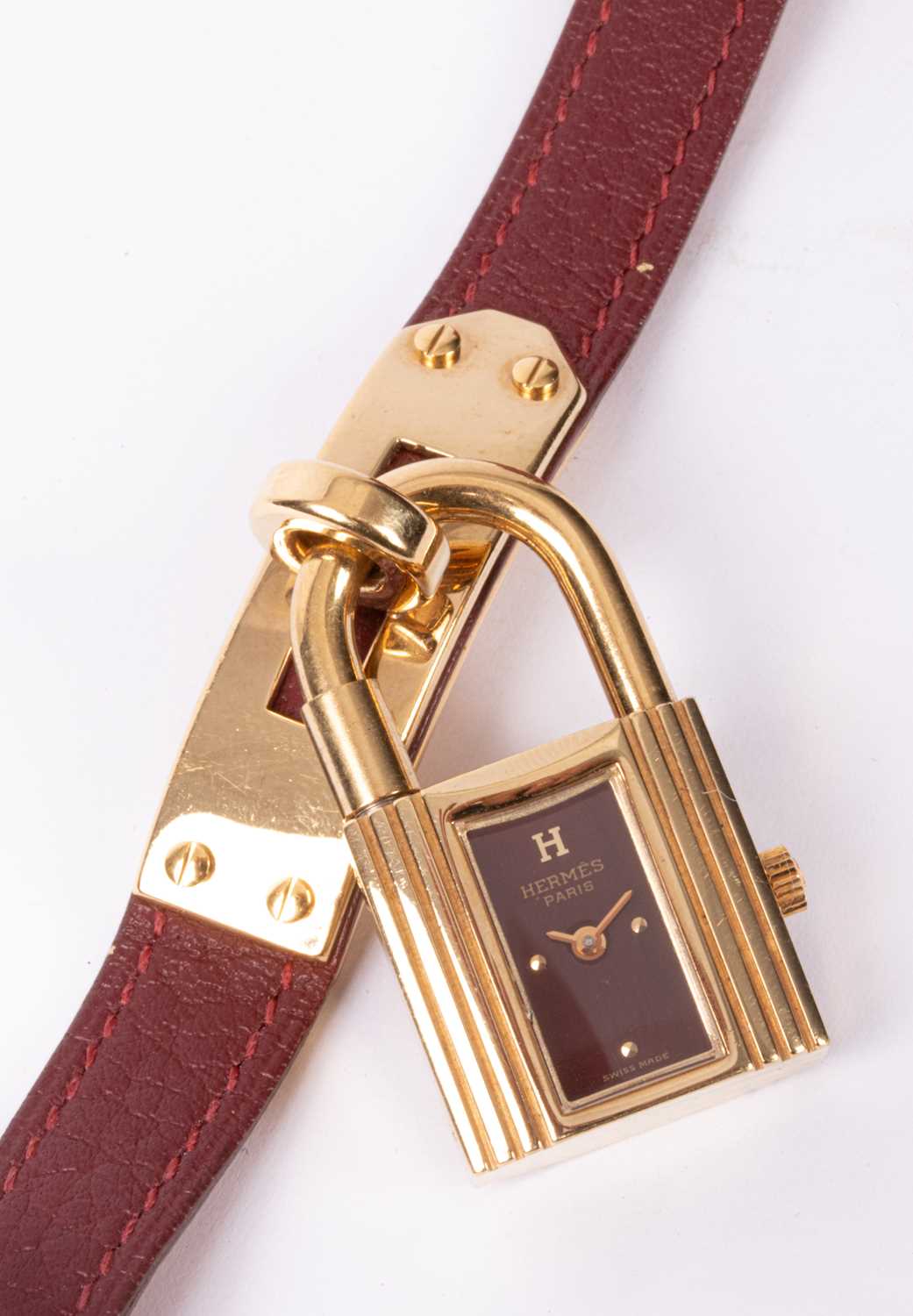 A lady's Hermès Kelly gold plated quartz wristwatch - Image 3 of 6