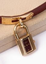 A lady's Hermès Kelly gold plated quartz wristwatch