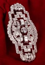 An Art Deco style platinum and diamond brooch