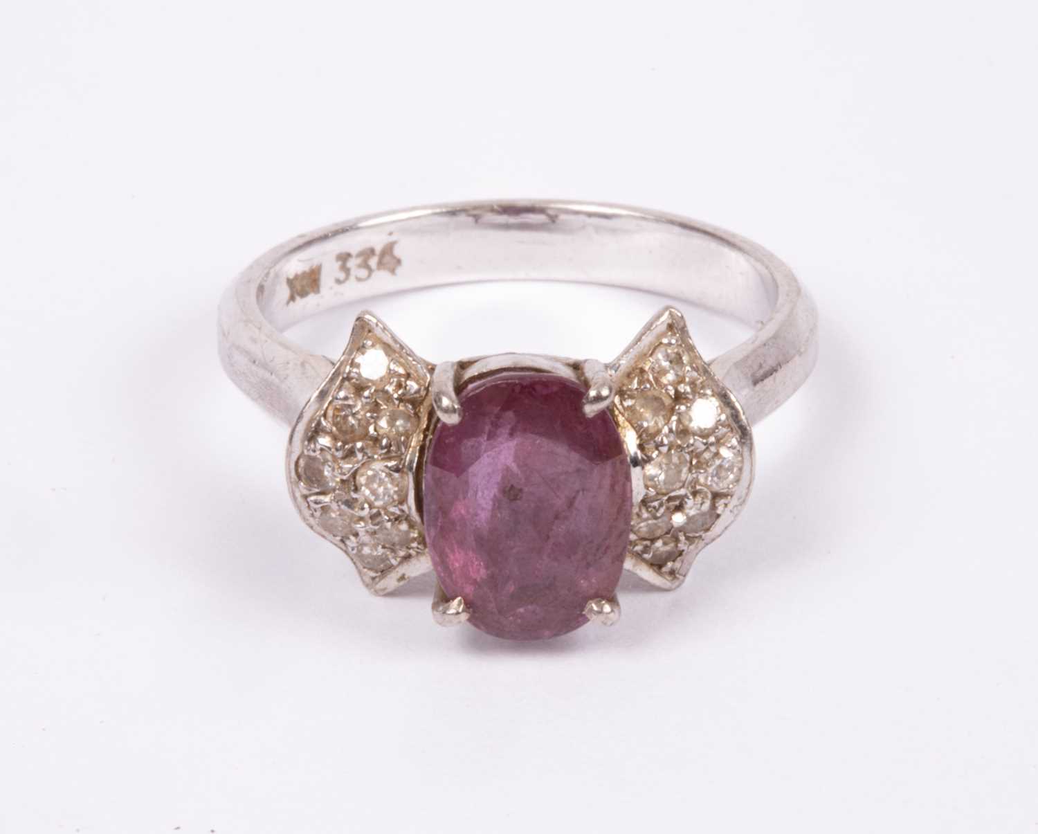 An 18K white gold ruby and diamond ring - Image 2 of 5