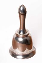 A silver plated novelty cocktail shaker of bell form