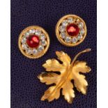 A pair of costume jewellery earrings
