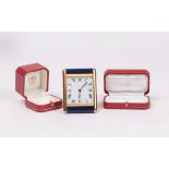 Les Must de Cartier travel alarm clock, reference no. 7505, serial no.