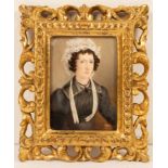 English School, 19th Century/Portrait Miniature of a Lady/half-length,