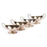 A set of four George III silver and silver gilt salts, William Stroud, London 1790/91,