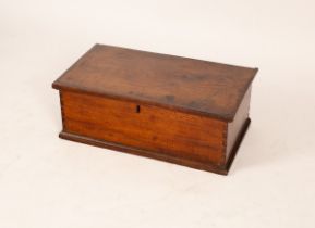 An elm chest, late 18th Century, rectangular of plain form, approximately 67.5cm wide x 38.