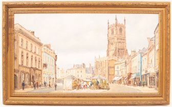 Nancy Bailey (1913-2012)/Market Day, Cirencester/signed/oil on canvas,