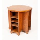 An oak free standing bookcase, early 20th Century, octagonal,