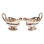 A pair of George III silver sauce boats, Andrew Fogelberg, London 1775,