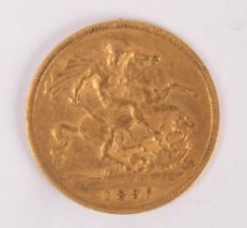 A Victorian 1897 half-sovereign,