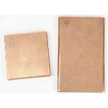 Two 9ct gold cigarette cases, both by Asprey, the larger with worn marks, 13.5cm x 8.
