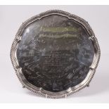 Regimental Interest, a silver salver, EV, Sheffield 1961,