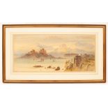 William Henry Earp (1831-1914)/Coast Scene/with fortified town and distant